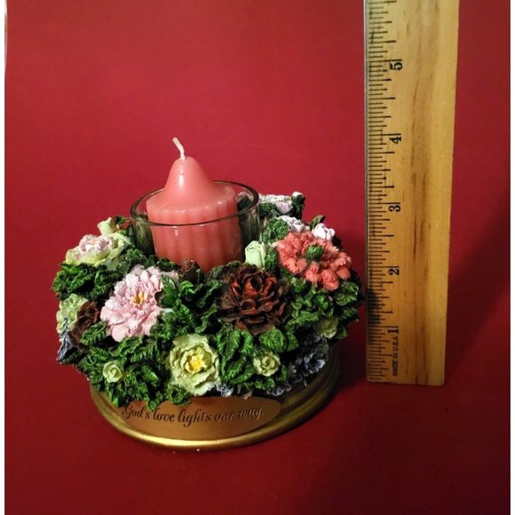 Sierra Floral Candle Holder Handcrafted Hand Painted - Picture 9 of 10